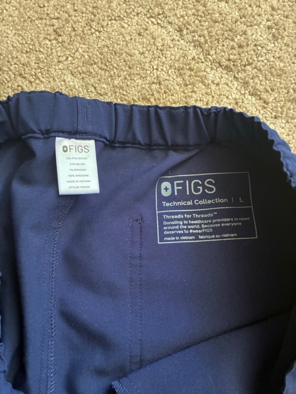 FIGS Tansen 2.0 Jogger Scrub Pants - Men’s [L] - Navy Blue - Picture 2 of 5